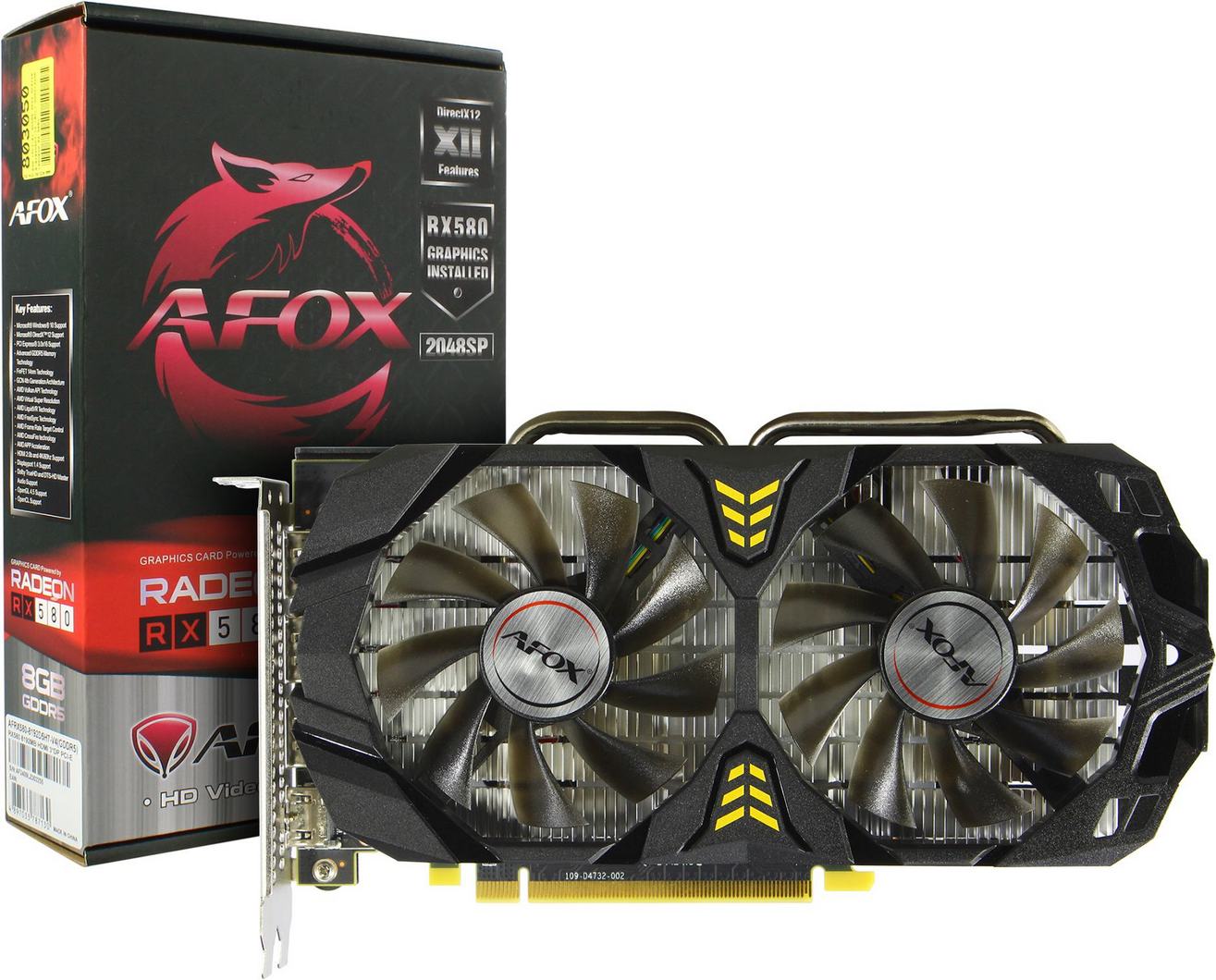 картинка Видеокарта 8Gb DDR5 AMD Radeon RX 580 AFOX (AFRX580-8192D5H7-V4) от магазина КомпьютерЦентр
