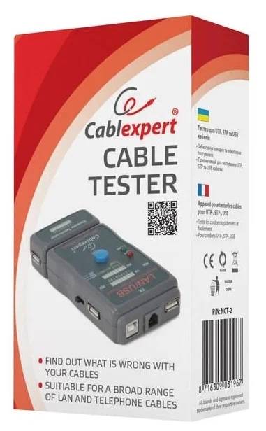 картинка Тестер LAN Cablexpert NCT-2, 100/ 1000 Base-TX, для UTP, STP, RJ-11, USB-кабеля от магазина КомпьютерЦентр