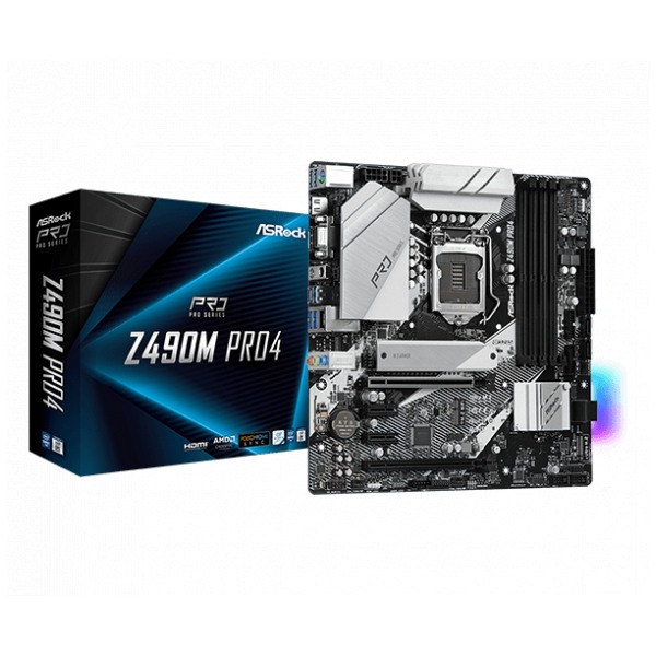 картинка Материнская плата ASRock Z490M PRO4 (Z490M PRO4) от магазина КомпьютерЦентр