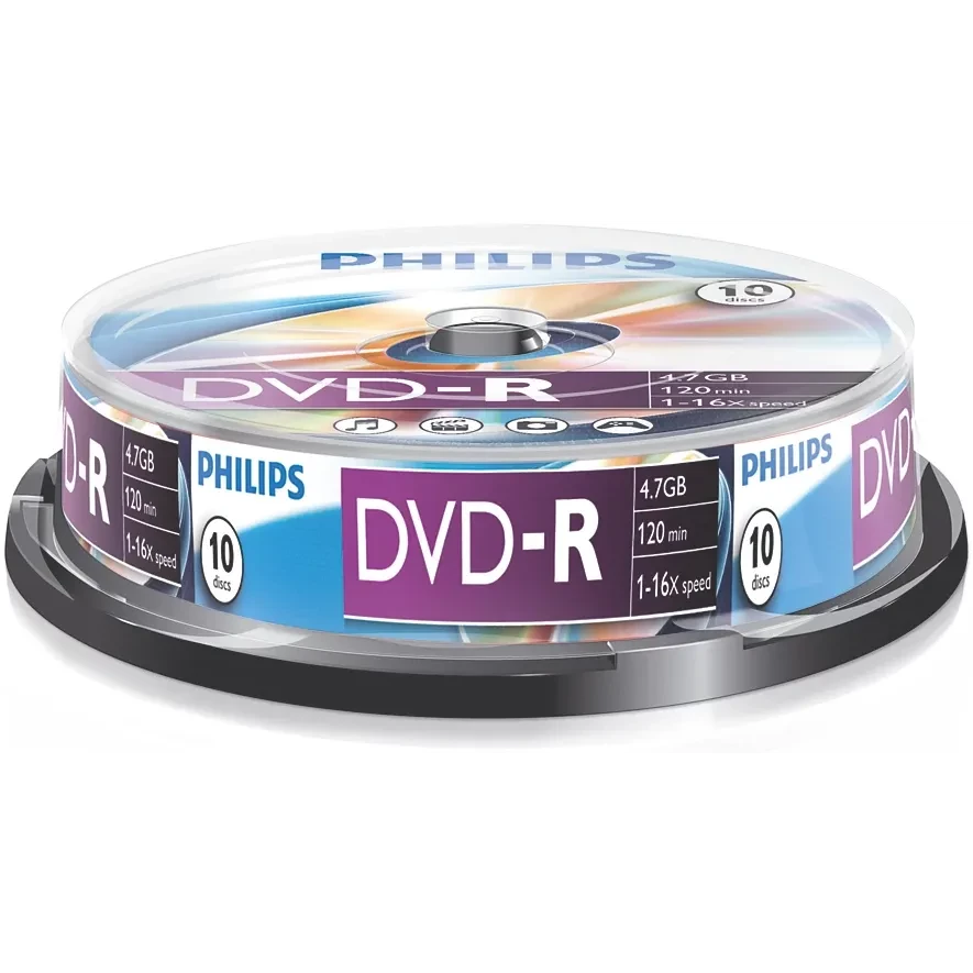 картинка Диски DVD-R Philips 4,7Gb; 16x; 10 pack; Cake от магазина КомпьютерЦентр