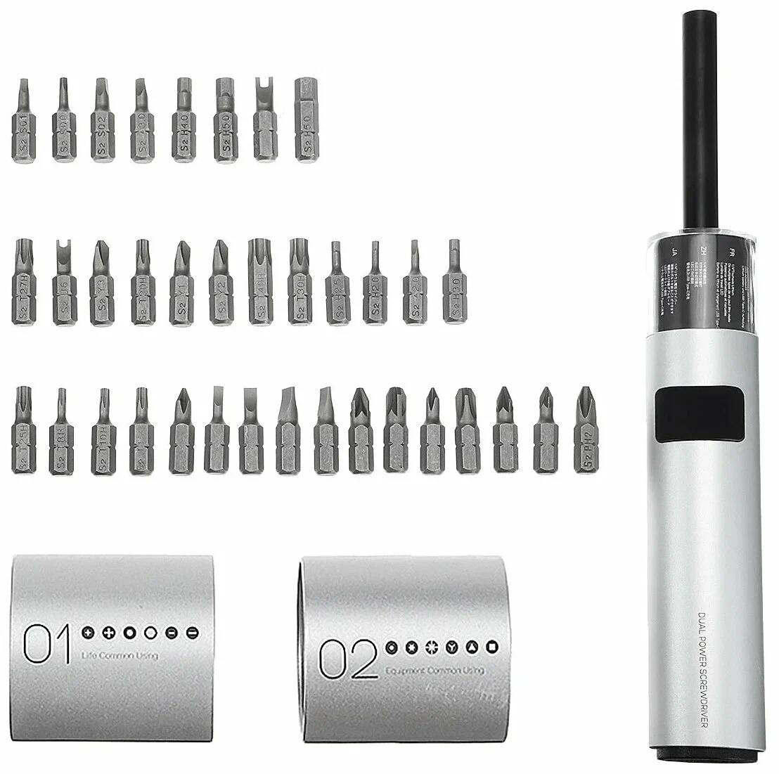 картинка Электрическая отвертка Xiaomi Wowstick SD 36 in 1 Screwdriver Set Silver от магазина КомпьютерЦентр