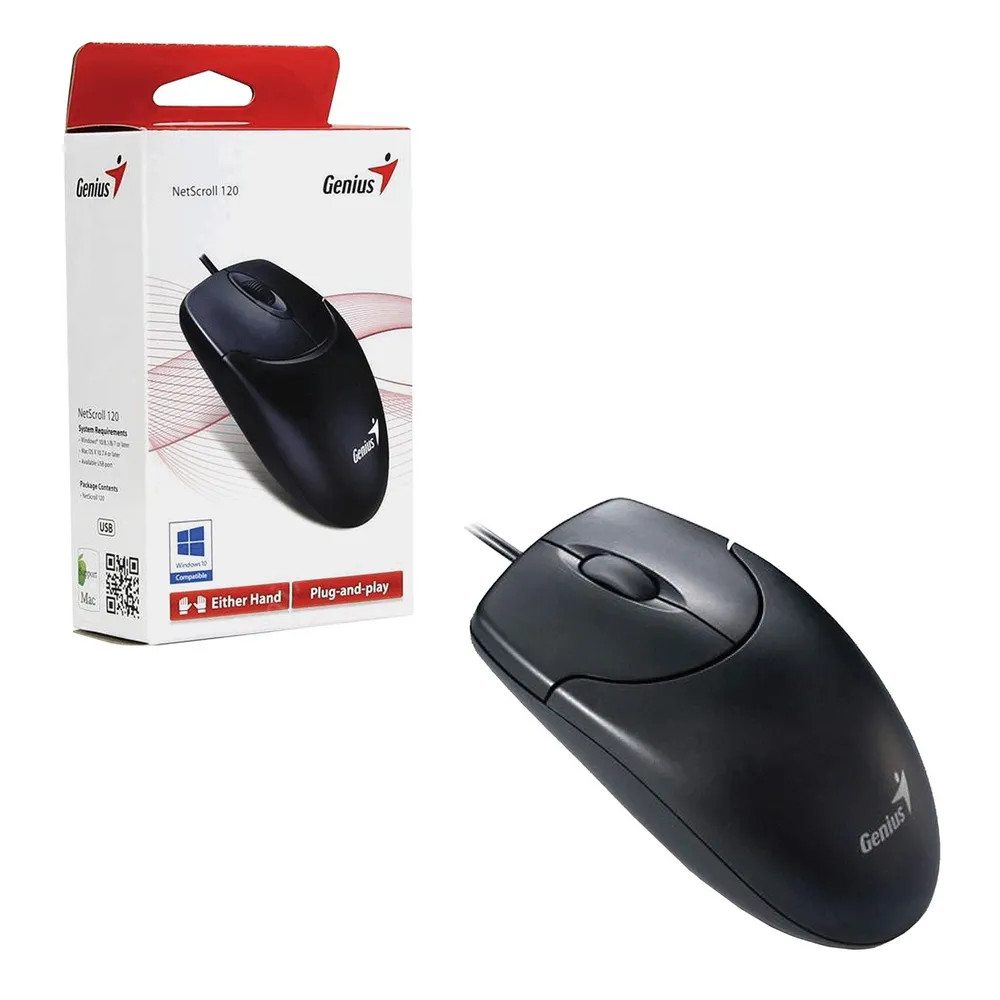 картинка Мышь проводная Genius NetScroll 120 V2 Black (31010018400) от магазина КомпьютерЦентр
