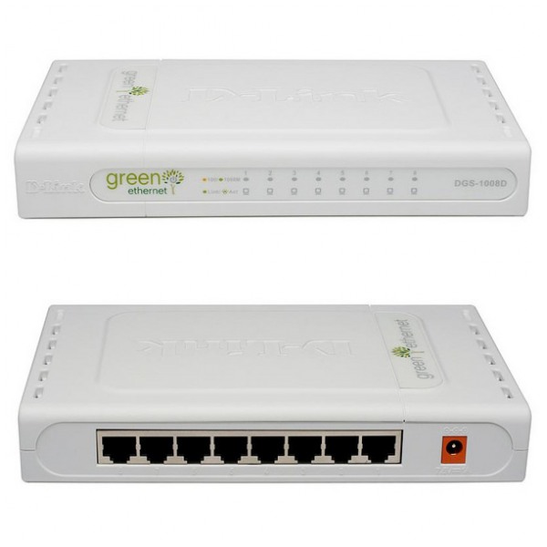 картинка Свитч D-Link 8-port DGS-1008D (DGS-1008D) от магазина КомпьютерЦентр