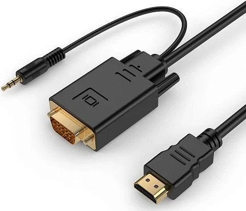 картинка Кабель Gembird-Cablexpert A-HDMI-VGA-03-10M, 19M/ 15M +3.5Jack медь, позол. контакты, 10м, черный от магазина КомпьютерЦентр