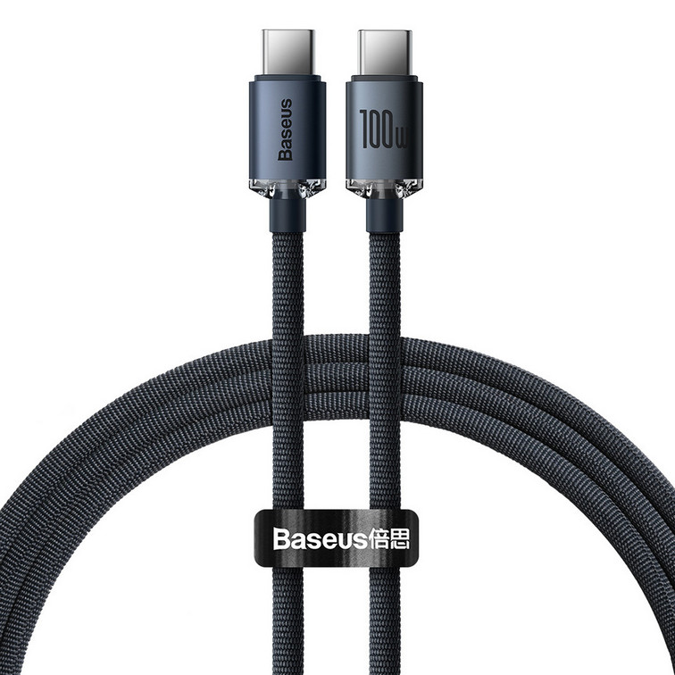 картинка Baseus Data Cable Type-C 200cm Crystal Shine Series 100W CAJY000701 Gray от магазина КомпьютерЦентр