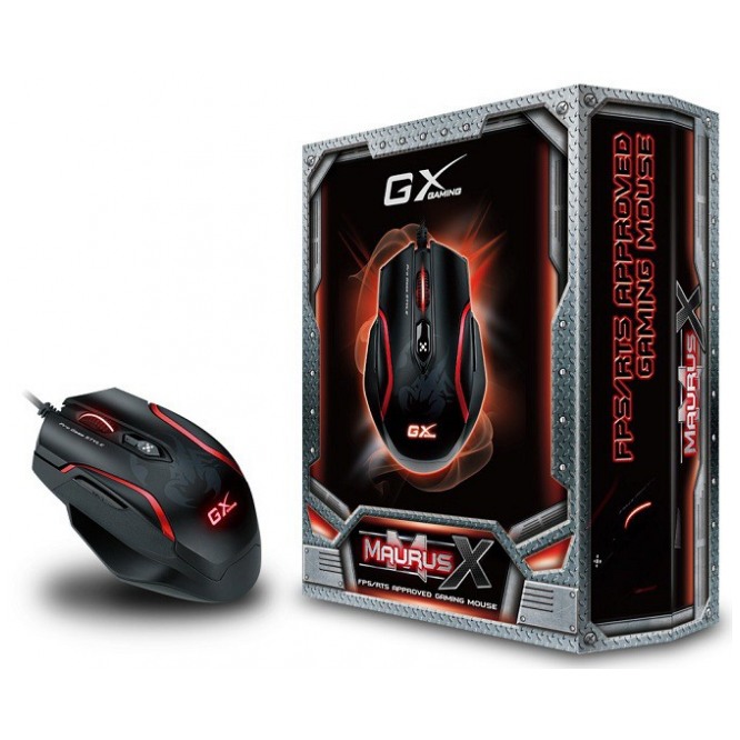 картинка Мышка Genius Maurus X Black/Red (31010016101) от магазина КомпьютерЦентр