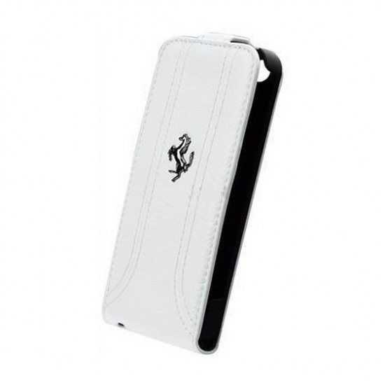 картинка Чехол CG Mobile Ferrari Leather Flap Case FF Collection White for iPhone 5 (FEFFFLP5FW) от магазина КомпьютерЦентр