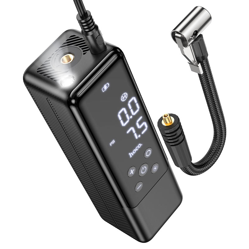 картинка Автомобильный портативный компрессор Hoco ZP5 May smart air pump black от магазина КомпьютерЦентр