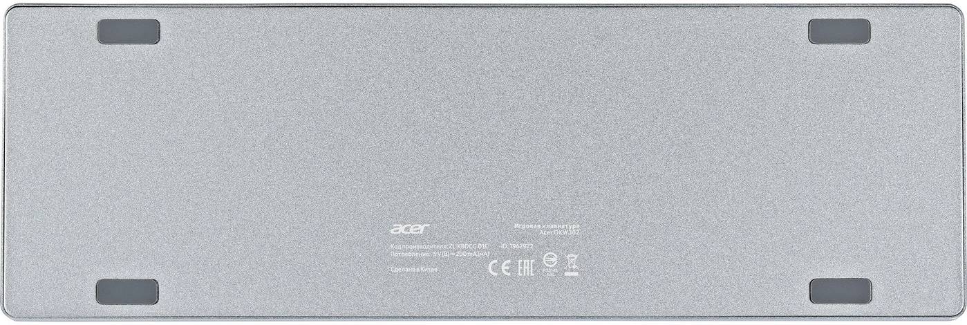 картинка Клавиатура Acer OKW302 механическая серебристый USB Multimedia for gamer для ноутбука LED (ZL.KBDCC.01C) от магазина КомпьютерЦентр