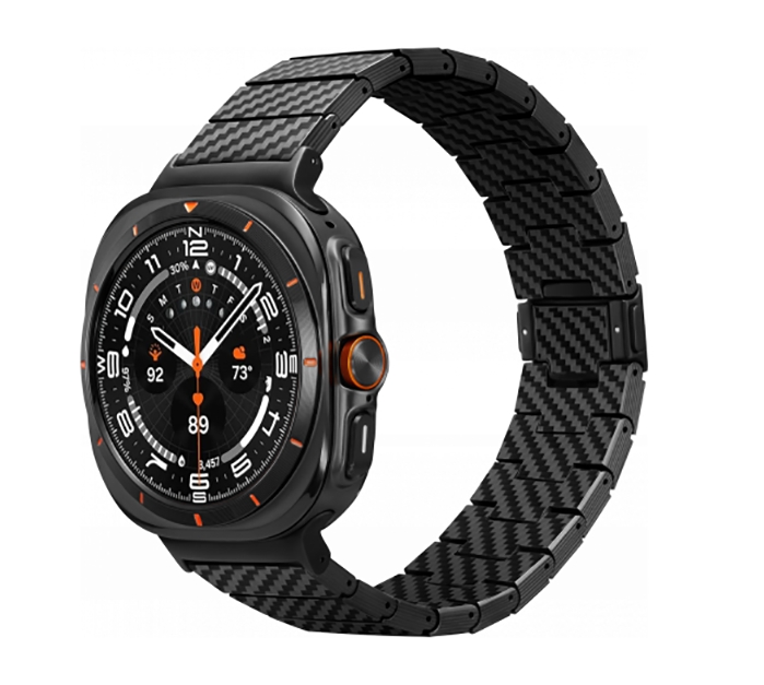 картинка Браслет PITAKA Carbon Fiber Modern для Samsung Galaxy Watch Ultra, чёрно/ серый (полоска) от магазина КомпьютерЦентр