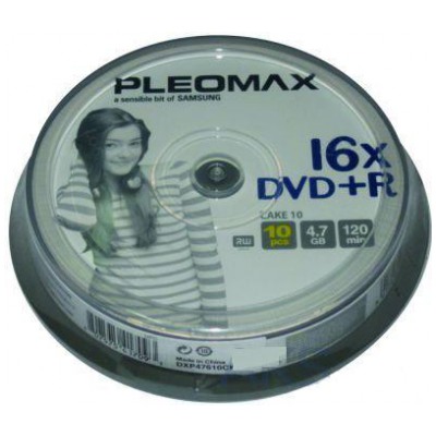 картинка Диски Samsung Pleomax DVD+R 4,7Gb 16x 10 pcs Cake от магазина КомпьютерЦентр