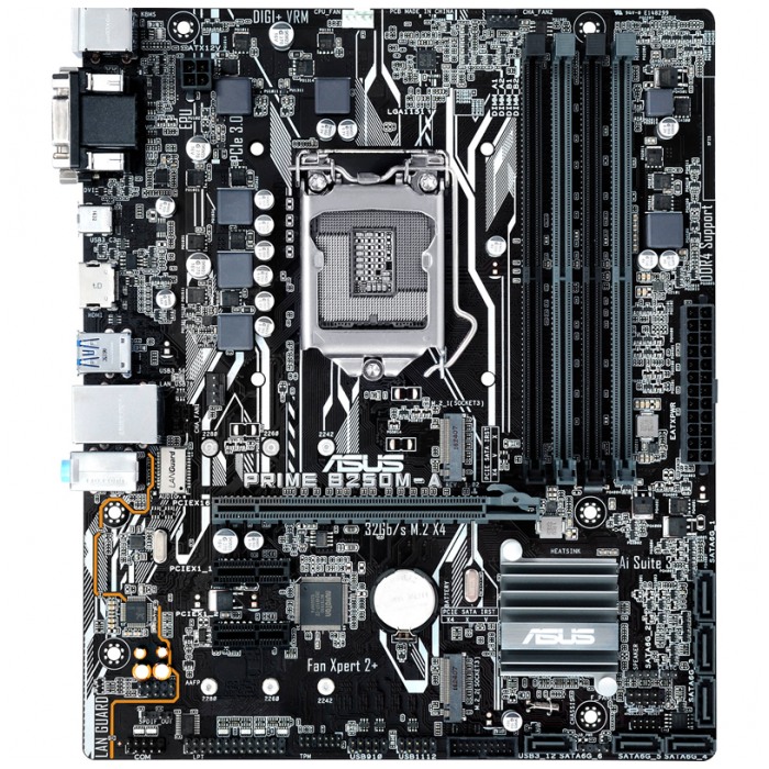 картинка Материнская плата Asus PRIME B250M-A S1151 (PRIME B250M-A) от магазина КомпьютерЦентр