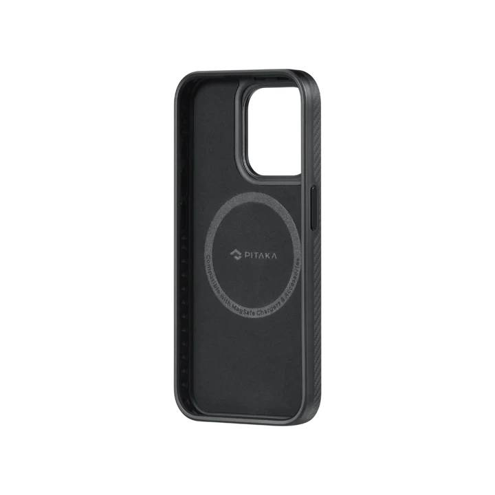 картинка Усиленный чехол PITAKA MagEZ Pro 4 для iPhone 15 Pro 6.1'', черный/ серый (Black/ Grey Twill) 1500D от магазина КомпьютерЦентр
