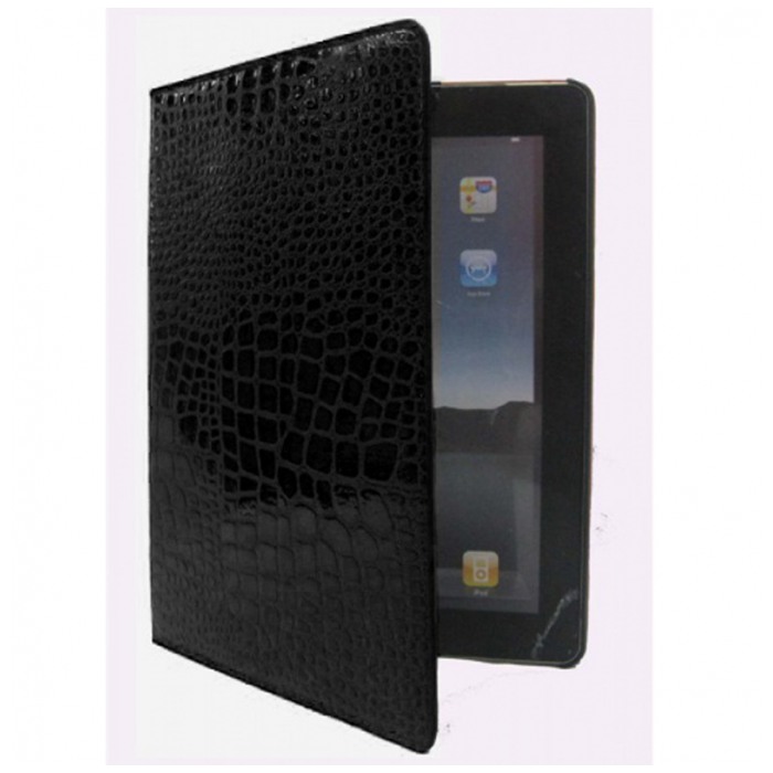 картинка Чехол Dublon Leatherworks Leatherworks Multi Functional Case Black Croco for iPad 2 (MFC-ID2-BC) от магазина КомпьютерЦентр
