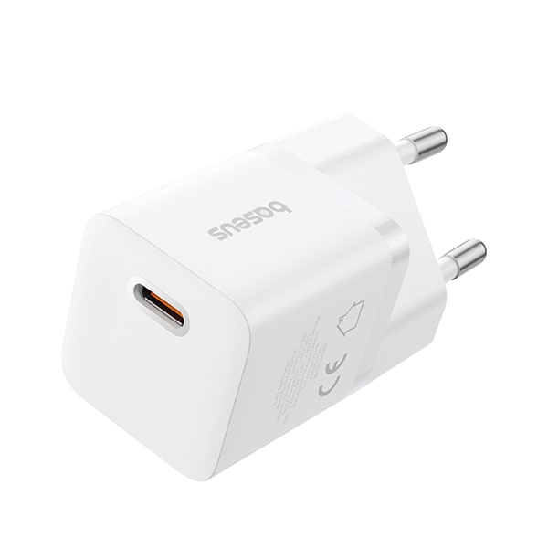 картинка СЗУ Baseus GaN5 Fast Charger (mini) 1C 25W EU Moon White от магазина КомпьютерЦентр