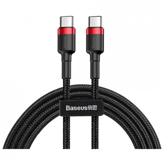 картинка Кабель Baseus Data Cable Type-C 200cm Cafule 3A CATKLF-H91 Black/ Red (CATKLF-H91) от магазина КомпьютерЦентр