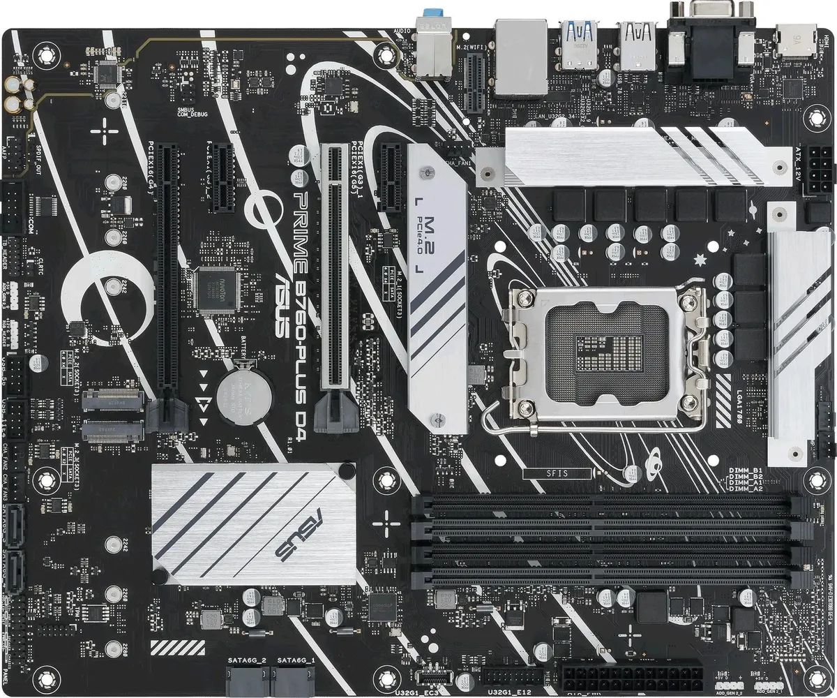 картинка Материнская плата Asus PRIME B760-PLUS D4, Soc-1700 Intel B760 4xDDR4 ATX от магазина КомпьютерЦентр