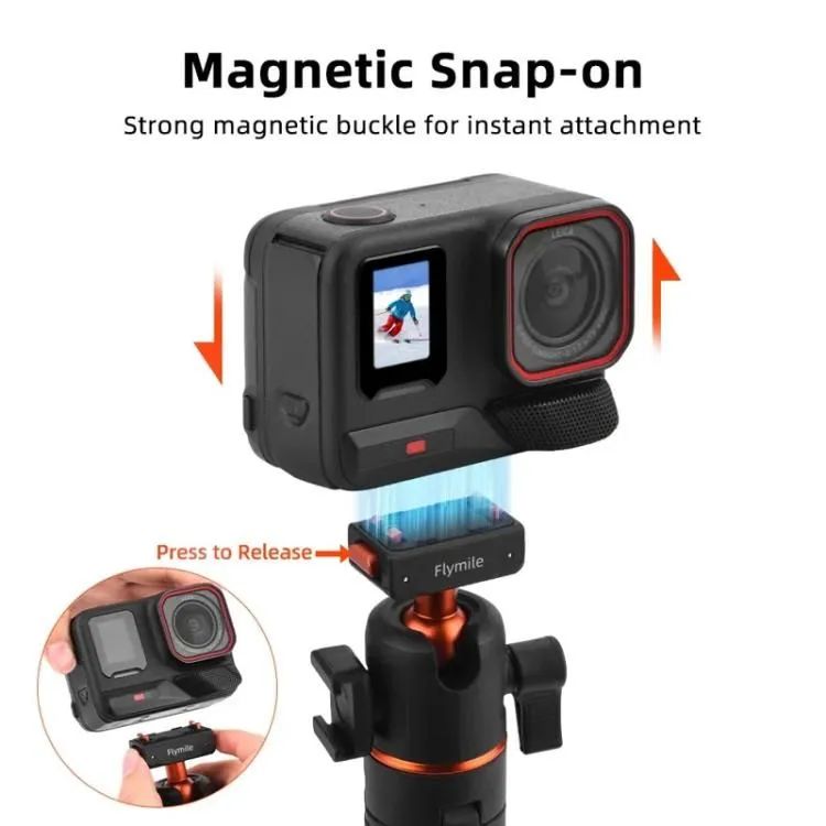картинка Flymile 20-54 см. Магнитный штатив быстро высвобождение для Insta360 Ace Pro 2/ X5/ x4/ x3/ x2/ Ace Pro/ Ace от магазина КомпьютерЦентр