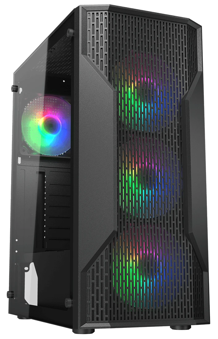 картинка Корпус Cougar Mid Tower MX110 RGB Black, USB 3.0x2, TG, 4xARGB fan, no PSU от магазина КомпьютерЦентр