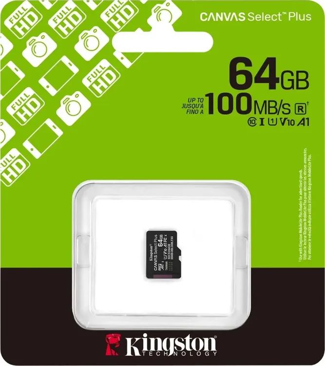 картинка Карта памяти 64Gb microSDXC Kingston Canvas Select Plus V10 A1 w/ o adapter (SDCS3/ 64GBSP) от магазина КомпьютерЦентр