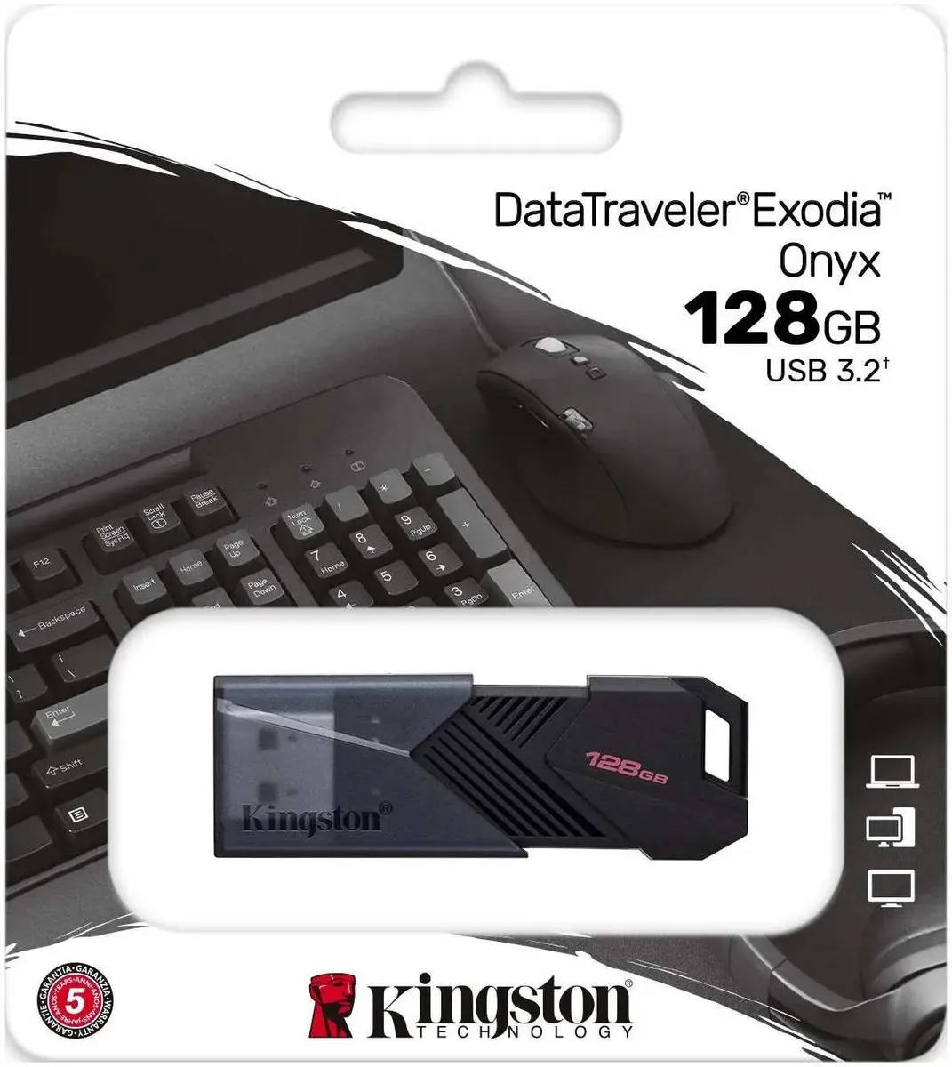 картинка USB3.2 128Gb накопитель Kingston DataTraveler Exodia Onyx Black (DTXON/ 128GB) от магазина КомпьютерЦентр