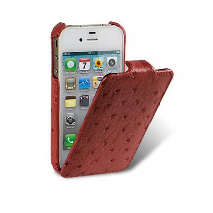 картинка Чехол Melkco Leather Case Jacka Ostrich Fire Brick for iPhone 4/4S (APIP4SLCJT1FBOH) от магазина КомпьютерЦентр