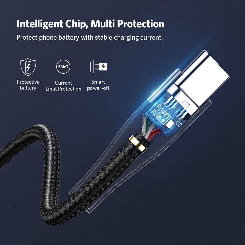 картинка Кабель Type-C 2m USB 2.0 -> Type-C оплетка Ugreen ED022 (60206) черный от магазина КомпьютерЦентр