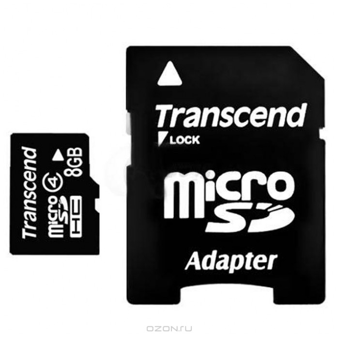 картинка Карта памяти Transcend 4Gb microSDHC Class6 (+SD agapter) (TS4GUSDHC6) от магазина КомпьютерЦентр