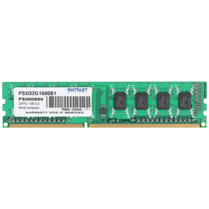 картинка Оперативная память Patriot DIMM DDR3 2Gb 1600MHz PC3-12800 CL11 (PSD32G160081) от магазина КомпьютерЦентр