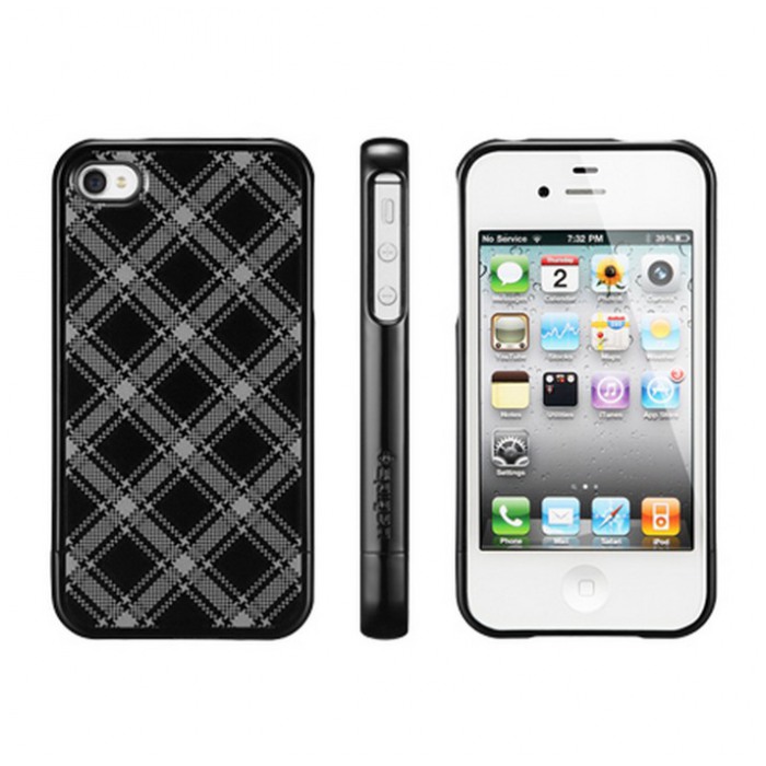 картинка Чехол SGP Case Linear Check Series Velato Black for iPhone 4/4S (SGP09085) от магазина КомпьютерЦентр
