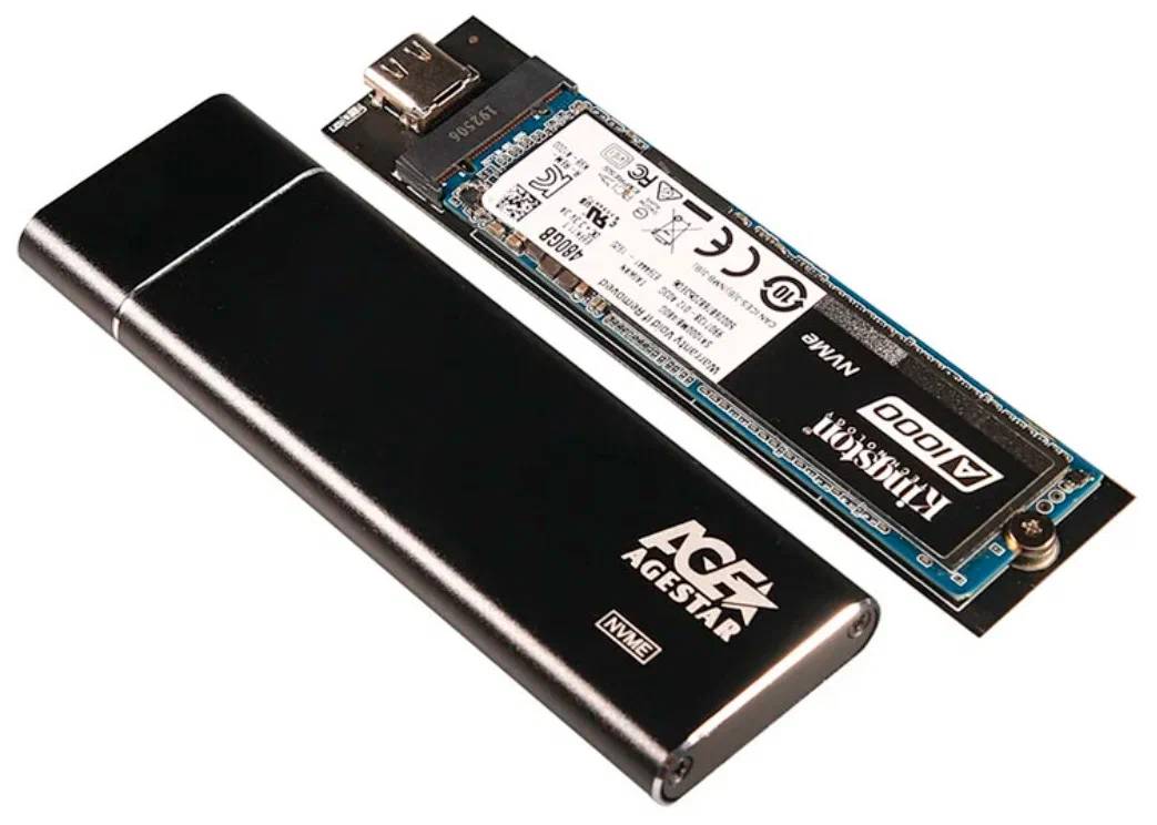 картинка Карман для SSD AgeStar 31UBNV5C, m.2 NVME 2280 M-key Aluminium Black от магазина КомпьютерЦентр