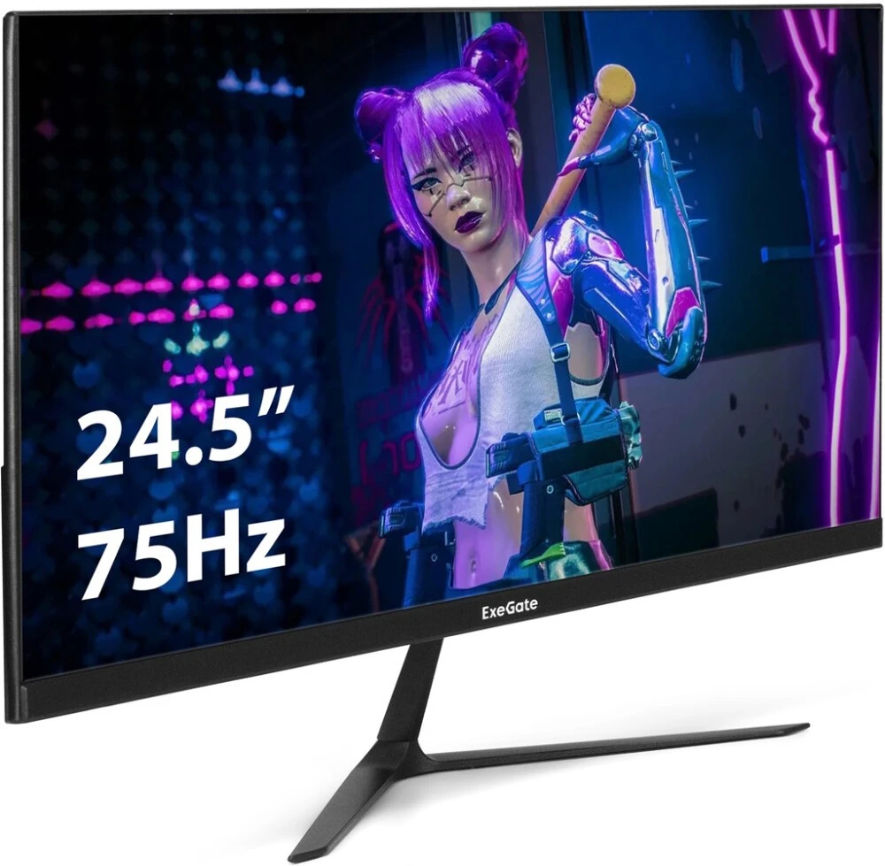 картинка Монитор 24.5'' ExeGate SmartView EH1500A (EX297308RUS) IPS 1920x1080, 75 Гц, 5 мс, 16:9, 250 кдм, 1xVGA, 1xHDMI, 1xDP, 3.5 мм, черный от магазина КомпьютерЦентр