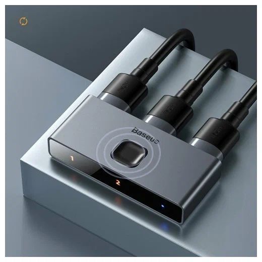 картинка Адаптер Baseus Matrix HDMI Splitter (CAHUB-BC0G) Серый от магазина КомпьютерЦентр