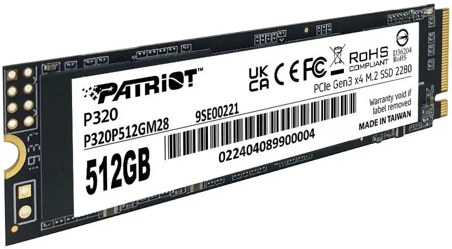 картинка SSD накопитель 512Gb Patriot P320 PCI-E x4 M.2 2280 (P320P512GM28) от магазина КомпьютерЦентр