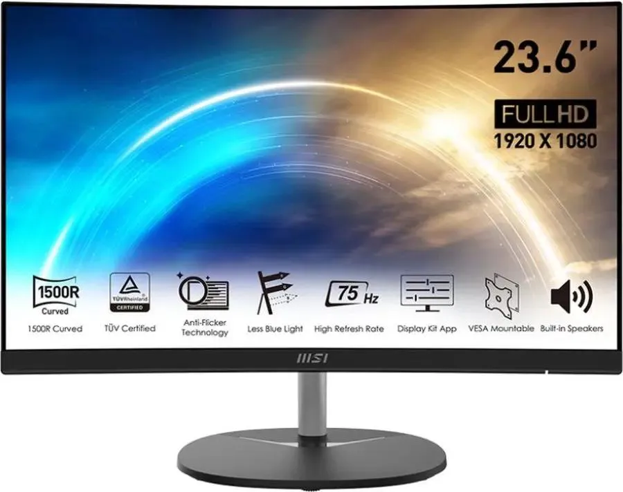 картинка Монитор MSI 23,6'' PRO MP241CA Curved 1500R, черный от магазина КомпьютерЦентр