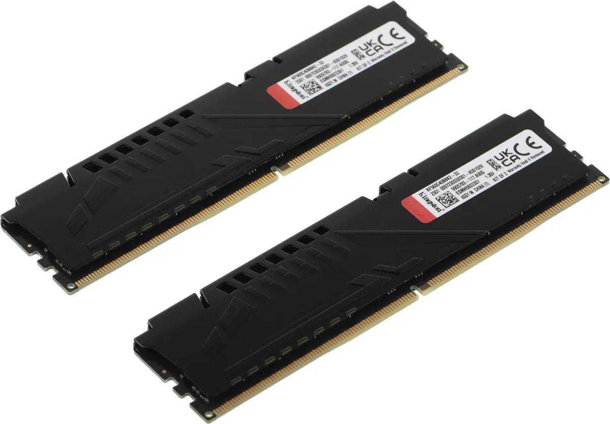 картинка DIMM DDR5 32Gb (2x16Gb) 6000MHz PC5-48000 Kingston Fury Beast Black Ret (KF560C40BBK2-32) от магазина КомпьютерЦентр