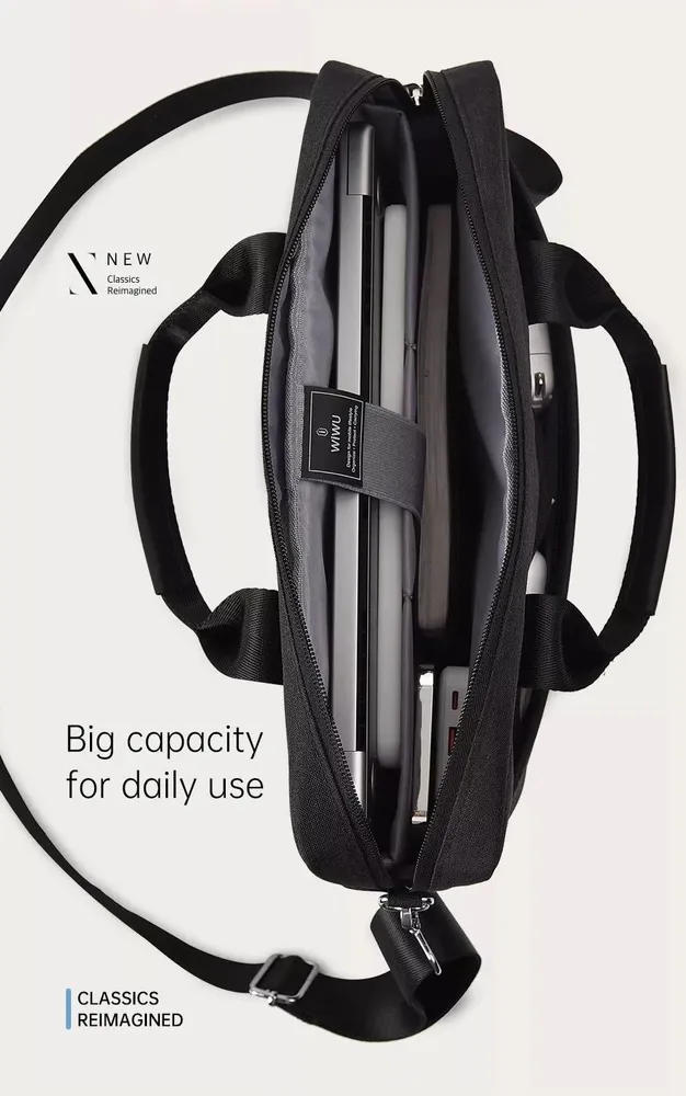 картинка Сумка для ноутбука WIWU Minimalist Laptop Bag Pro for MacBook 15.6'' Gray (QB/ T1333-2018) от магазина КомпьютерЦентр