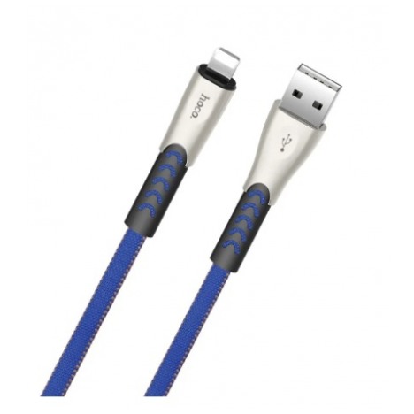 картинка Дата-кабель HOCO Data Cable Lightning Metal Superior speed 120cm (U48 Blue) от магазина КомпьютерЦентр
