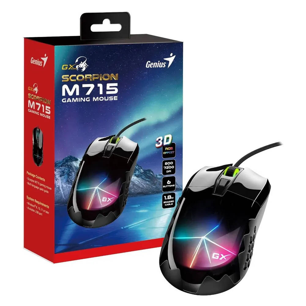 картинка Мышка Genius Scorpion M715, проводная игровая (31040007400) от магазина КомпьютерЦентр
