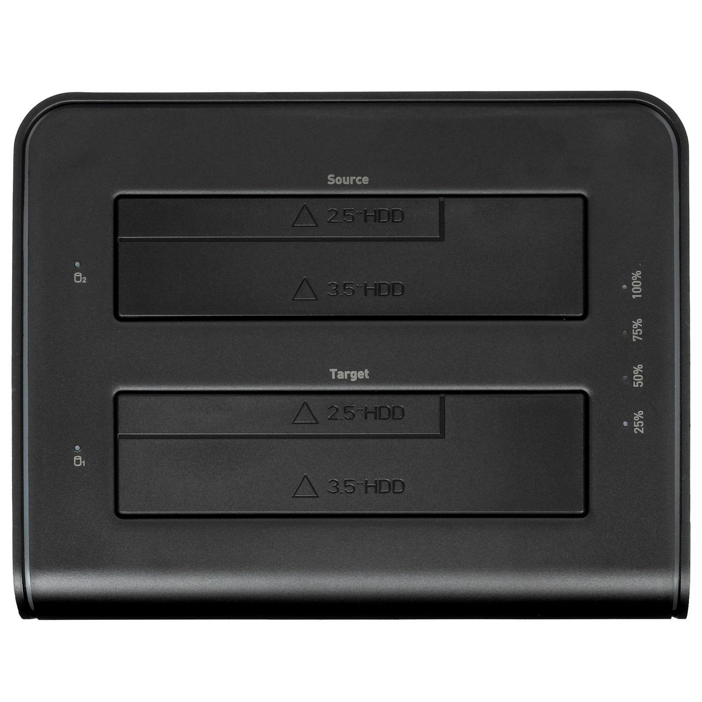 картинка Док-станция 2,5''/ 3,5'' Keyron (8828C3-C) Type-A/  Type-C, металл, черный, RGB, 2HDD+Clone от магазина КомпьютерЦентр