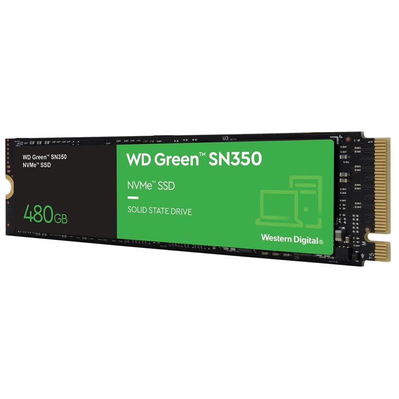 картинка SSD накопитель 480 Гб WesternDigital Green M.2 2280 SN350 PCI-E x4 (WDS480G2G0C) от магазина КомпьютерЦентр