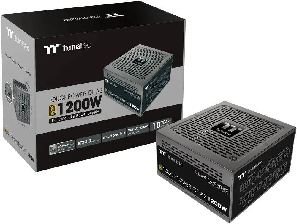 картинка Блок питания Thermaltake ATX 1200W Toughpower GF A3 Gen.5 80+ gold 24pin APFC 120mm fan 12xSATA Cab PS-TPD-1200FNFAGE-H от магазина КомпьютерЦентр