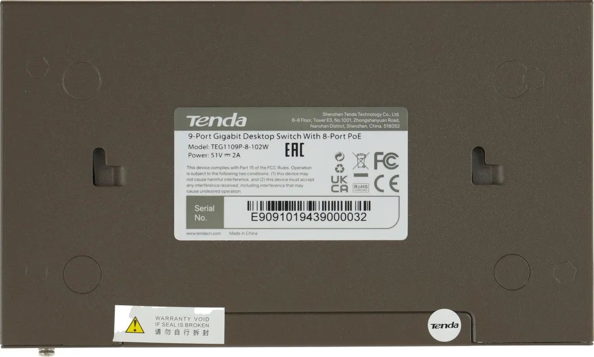 картинка Switch 9-port Tenda TEG1109P-8-102W 9PORT 10/ 100/ 1000M от магазина КомпьютерЦентр