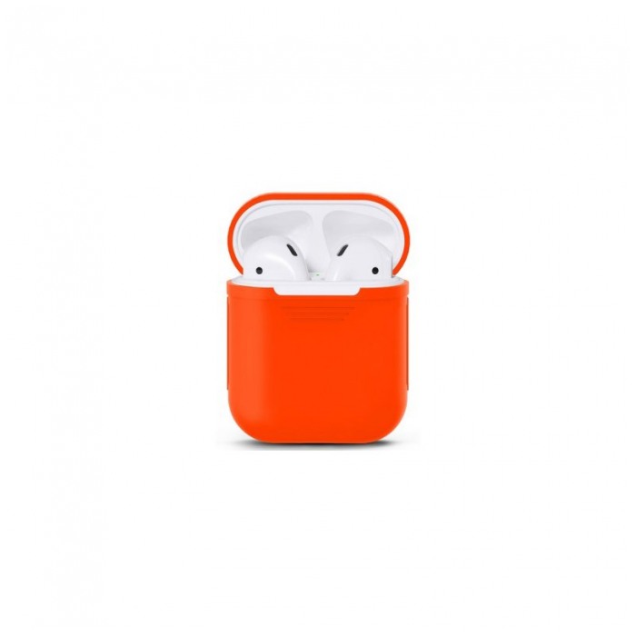 картинка Чехол Apple для AirPods Silicone Case Logo с карабином Orange от магазина КомпьютерЦентр