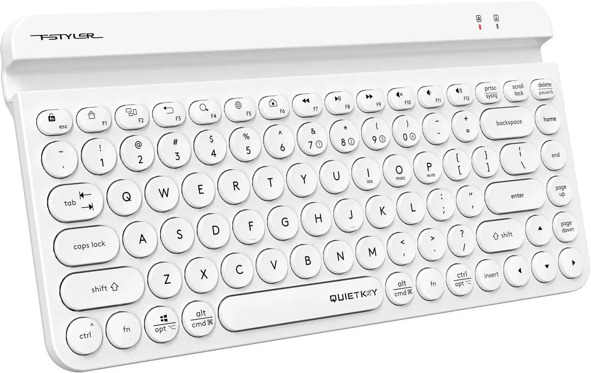картинка Клавиатура A4Tech Fstyler FBK30 White USB беспроводная BT/ Radio slim Multimedia (FBK30) от магазина КомпьютерЦентр