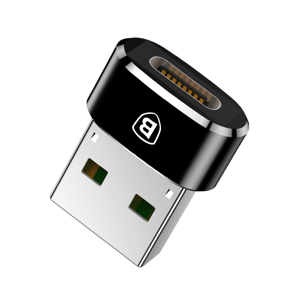 картинка Переходник Baseus OTG mini Type-C Female to USB Male Adapter 5A Black (CAAOTG-01) от магазина КомпьютерЦентр