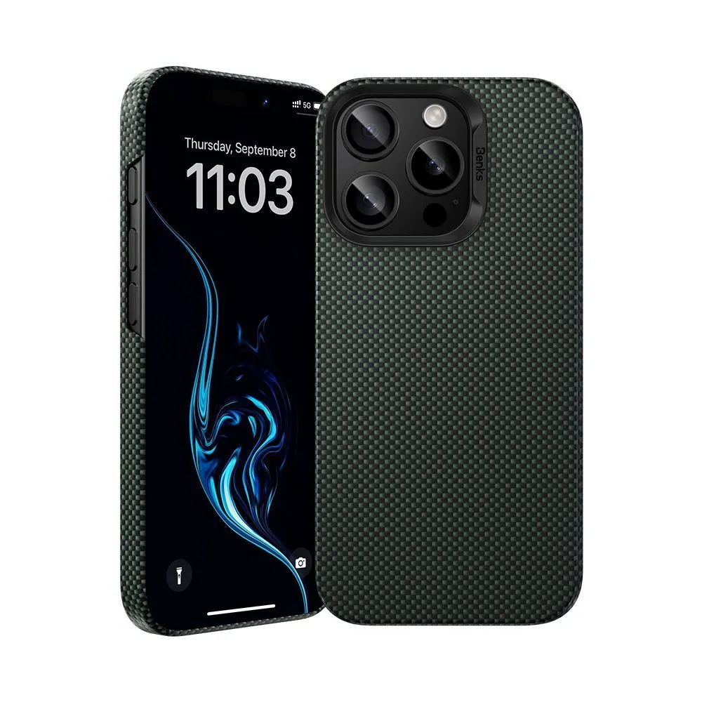 картинка Чехол Benks ArmorTint Case built with Kevlar® для iPhone 16 Pro Max 6.9'', цвет зеленый (Green) от магазина КомпьютерЦентр