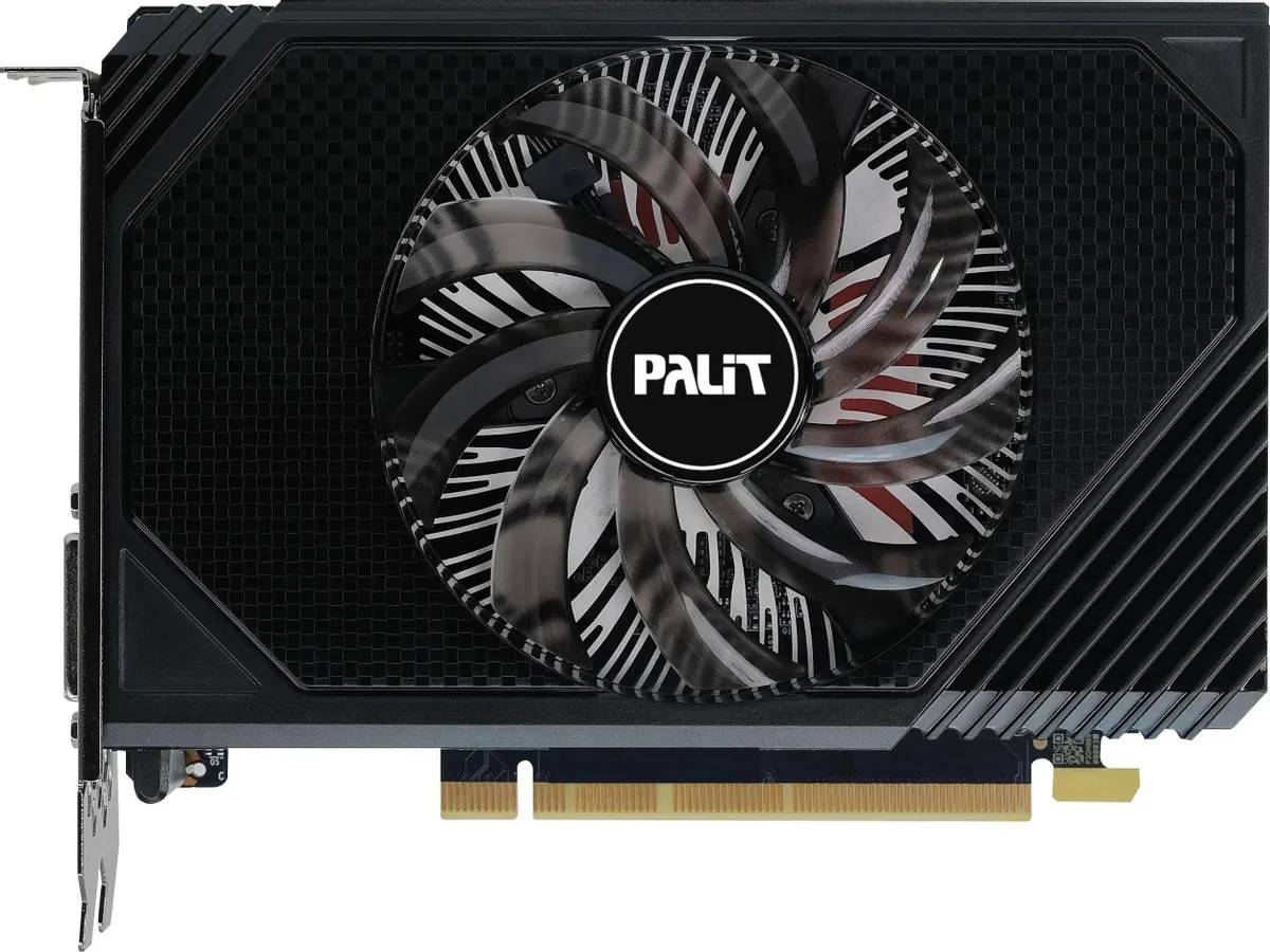 картинка Видеокарта 6Gb GDDR6 GeForce RTX 3050 STORMX OC Palit (NE63050S18JE-1070F) от магазина КомпьютерЦентр