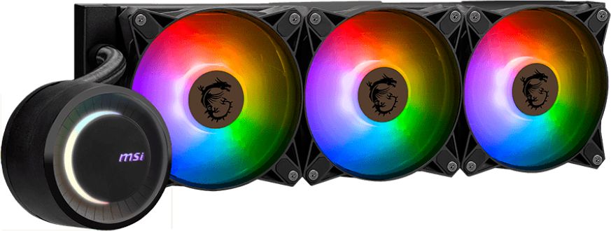 картинка Жидкостная система охлаждения MSI MAG CoreLiquid E360, 3x ARGB Fan, Color Box, LGA1700, AM5 (306-7ZW6E17-C24) от магазина КомпьютерЦентр