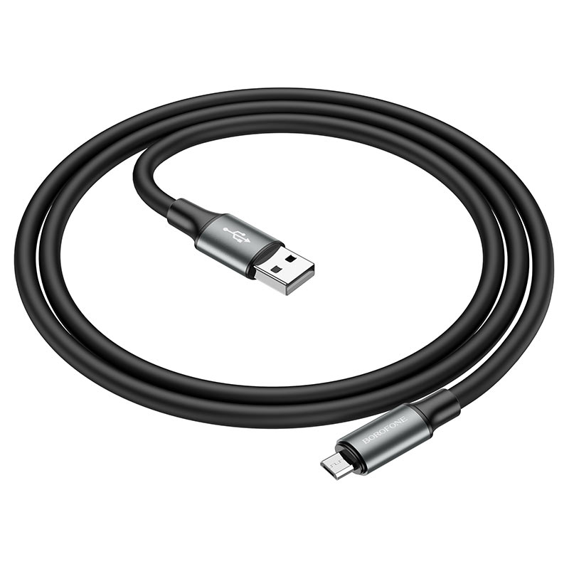 картинка Кабель Borofone BX82 Micro Bountiful charging data cable black от магазина КомпьютерЦентр